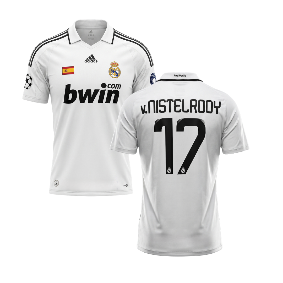 REAL MADRID 2008/09 RETRO SHIRT NISTELROOY PERSONALISATION