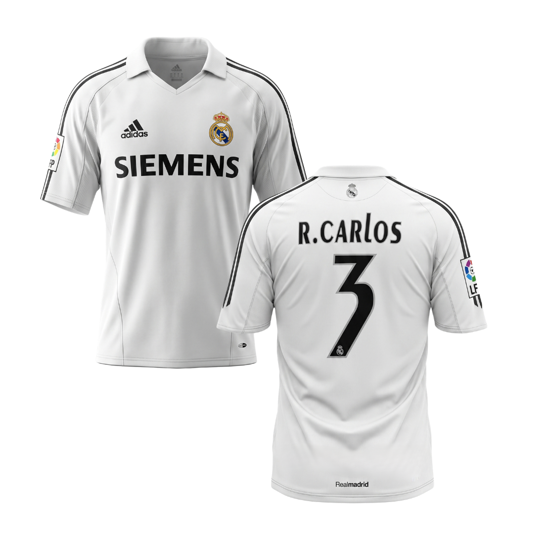 REAL MADRID 2005/06 RETRO SHIRT CARLOS CUSTOMISATION