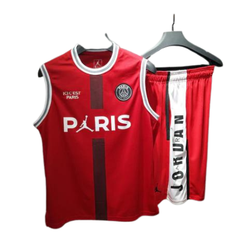 KIT SLEEVELESS SHIRT + SHORTS PSG X JORDAN RED 2022/23