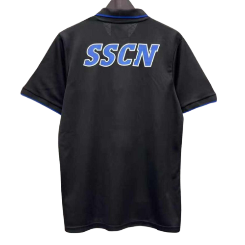 BLACK SHORT-SLEEVE POLO NAPOLI 2023