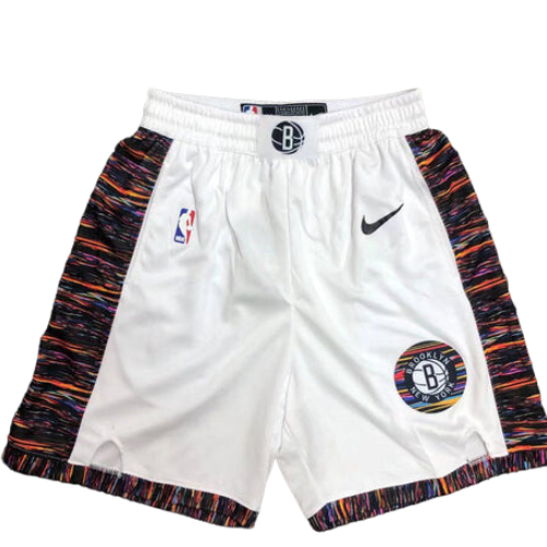 WHITE AND RED NBA SHORTS BROOKLYN NETS 2021/22