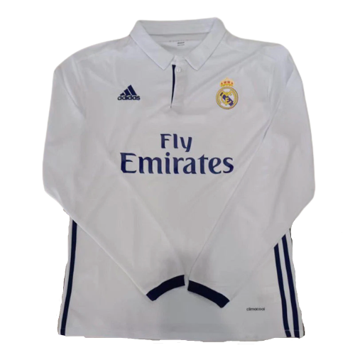 Retro Long-Sleeve Real Madrid Home Shirt 2016/17