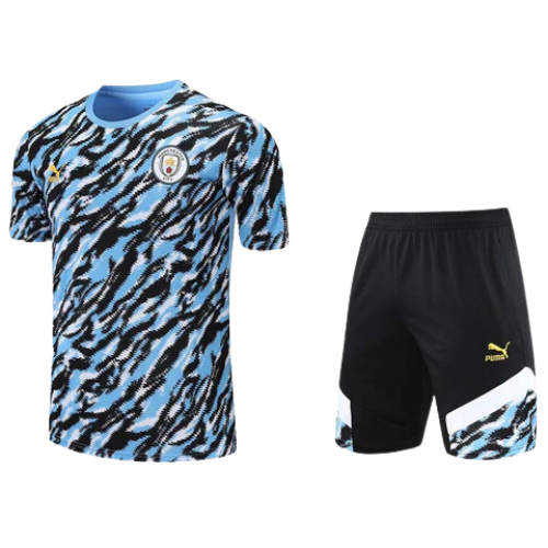 TRAINING KIT SHIRT + SHORTS BLUE/BLACK MANCHESTER CITY 2021/22