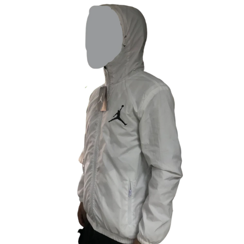 WHITE ZIP-UP WINDBREAKER JACKET PSG X JORDAN 2021/22