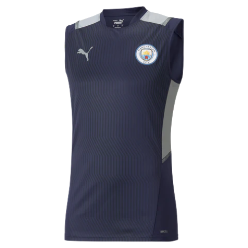 Sleeveless Blue Manchester City Training Shirt 2021/22