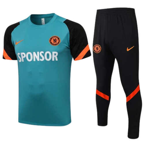 TRAINING SHIRT KIT + TRACKSUIT BLACK-ORANGE CHELSEA 2021/22