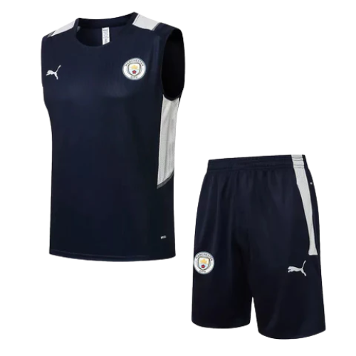 KIT SLEEVELESS SHIRT BLUE + SHORTS MANCHESTER CITY 2021/22