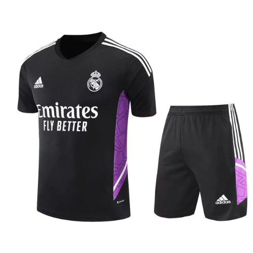 KIT BLACK TRAINING SHIRT + SHORTS REAL MADRID 2022/23