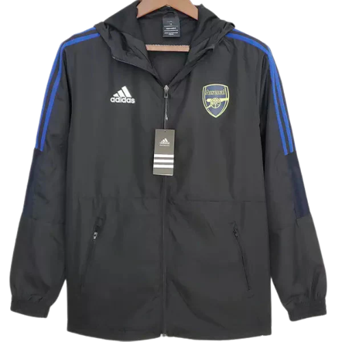 Black and Blue Arsenal Windbreaker 2022/23