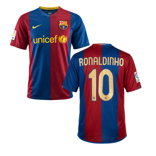 HISTORIC BARCELONA SHIRT 2006/07 PERSONALISATION RONALDINHO