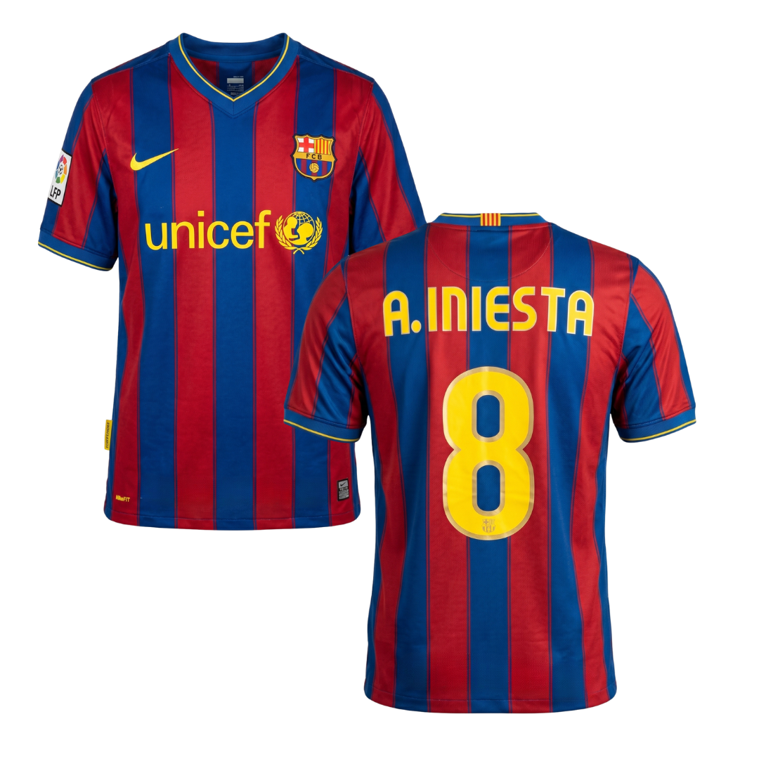 BARCELONA 2009/10 RETRO SHIRT INIESTA CUSTOMISATION