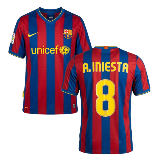 BARCELONA 2009/10 RETRO SHIRT INIESTA CUSTOMISATION