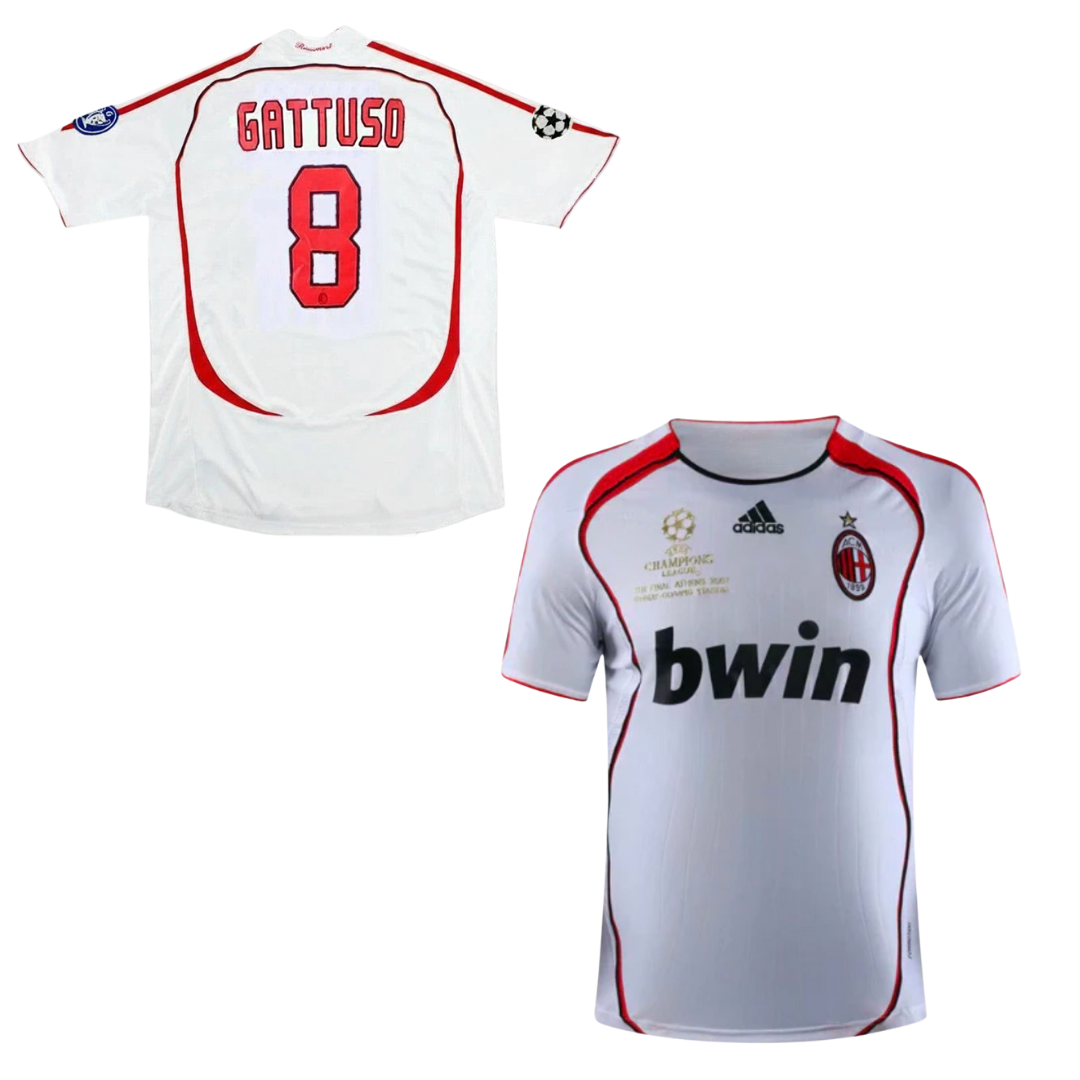 HISTORIC AC MILAN AWAY SHIRT CHAMPIONS LEAGUE FINAL 2006-2007 + GATTUSO 8