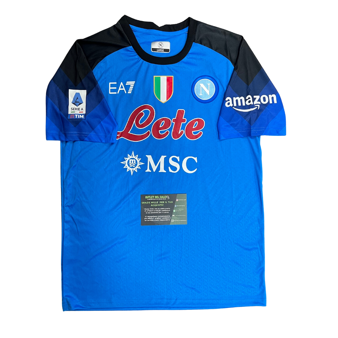 Napoli Home Shirt 2022/23 with Scudetto Patch, Serie A Patch and Upbit Patch