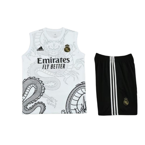 KIT SLEEVELESS SHIRT + TRAINING SHORTS REAL MADRID 2023/24 WHITE