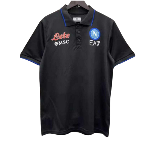 BLACK SHORT-SLEEVE POLO NAPOLI 2023