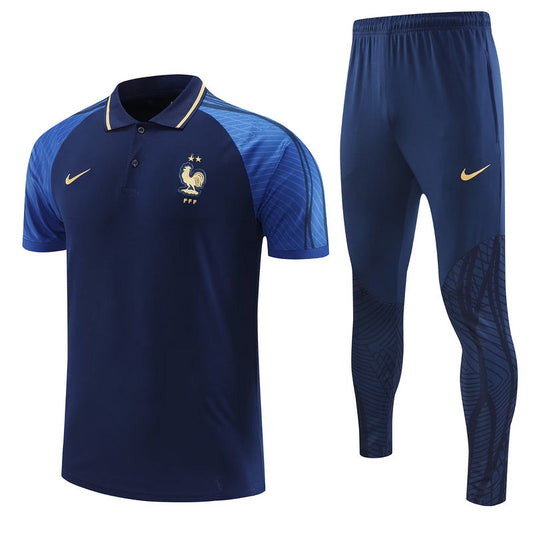 Blue Polo Kit + France 2022/23 Tracksuit