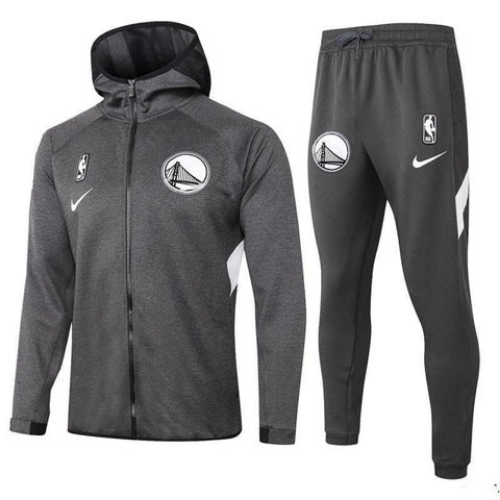 ZIP HOODIE JACKET KIT + GREY NBA WARRIORS TRACKSUIT 2021/22