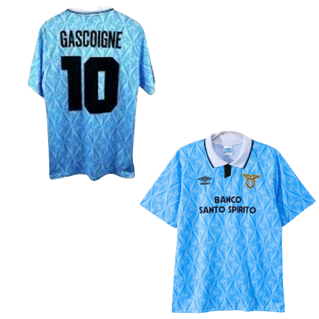 LAZIO CLASSIC HOME SHIRT 1991-1992 +GASCOIGNE 10