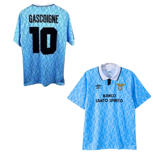 LAZIO CLASSIC HOME SHIRT 1991-1992 +GASCOIGNE 10