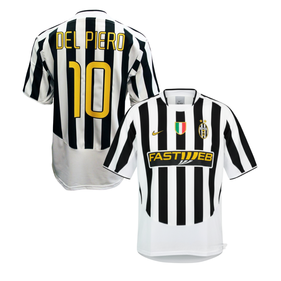 JUVENTUS CLASSIC HOME SHIRT 2003/04 + DEL PIERO 10