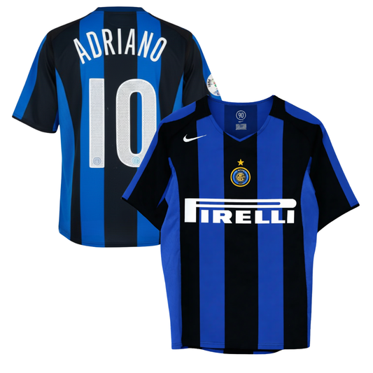 INTER HISTORIC HOME SHIRT 2004/2005 + ADRIANO 10
