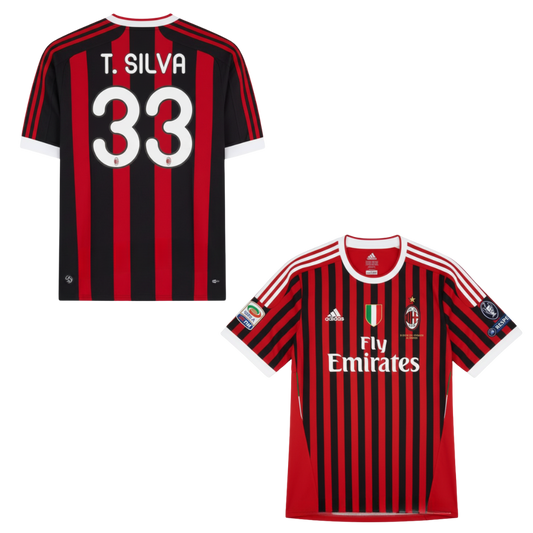 CLASSIC AC MILAN HOME SHIRT 2011-2012 + T.SILVA 33