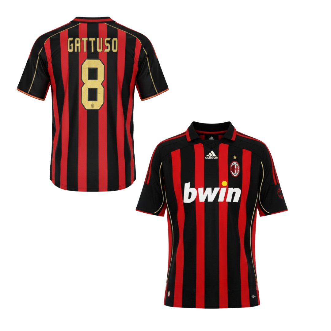 HISTORIC AC MILAN HOME SHIRT 2006-2007 + GATTUSO 8