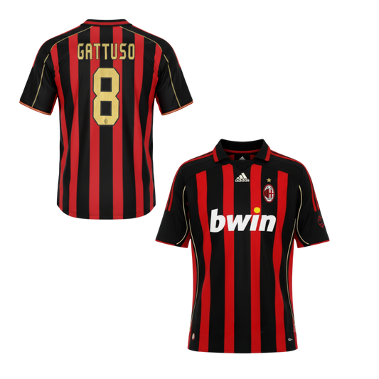 HISTORIC AC MILAN HOME SHIRT 2006-2007 + GATTUSO 8