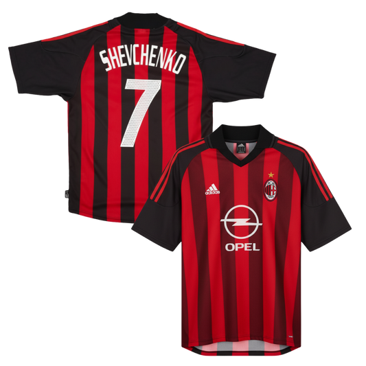 CLASSIC AC MILAN HOME SHIRT 2002-2003 + SHEVCHENKO 7