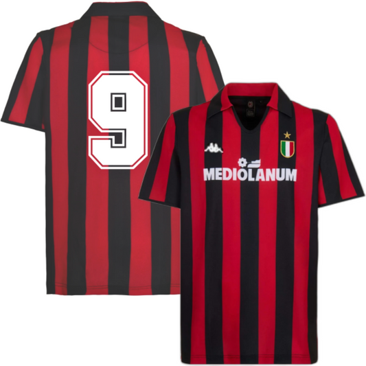 CLASSIC AC MILAN HOME SHIRT 1988-1989 + VAN BASTEN 9