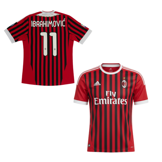 HISTORIC AC MILAN HOME SHIRT 2011-2012 + IBRAHIMOVIC 11