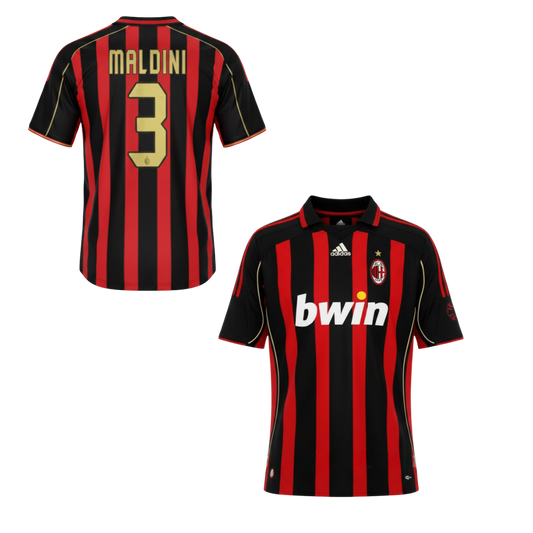 CLASSIC AC MILAN HOME SHIRT 2006-2007 + MALDINI 3