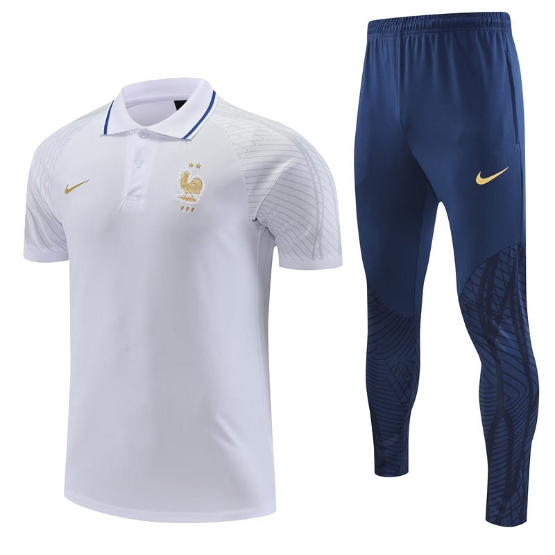 White Polo Kit + France 2022/23 Tracksuit