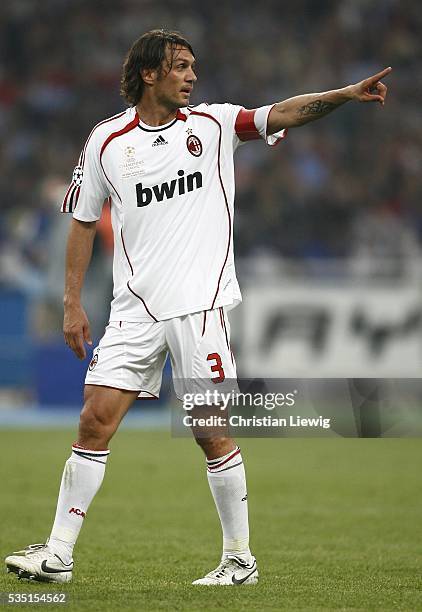 HISTORIC AC MILAN AWAY SHIRT CHAMPIONS LEAGUE FINAL 2006-2007 + MALDINI 3