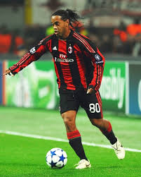 CLASSIC AC MILAN HOME LONG-SLEEVE SHIRT 2008-2009 + RONALDINHO 80