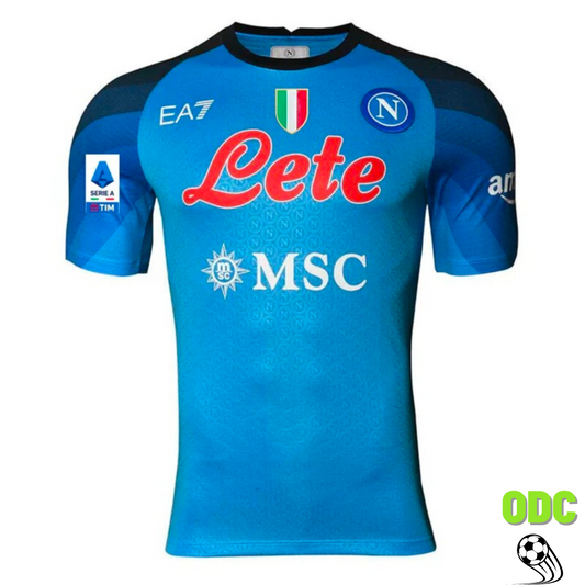 Napoli Home Shirt 2022/23 with Scudetto Patch, Serie A Patch and Upbit Patch